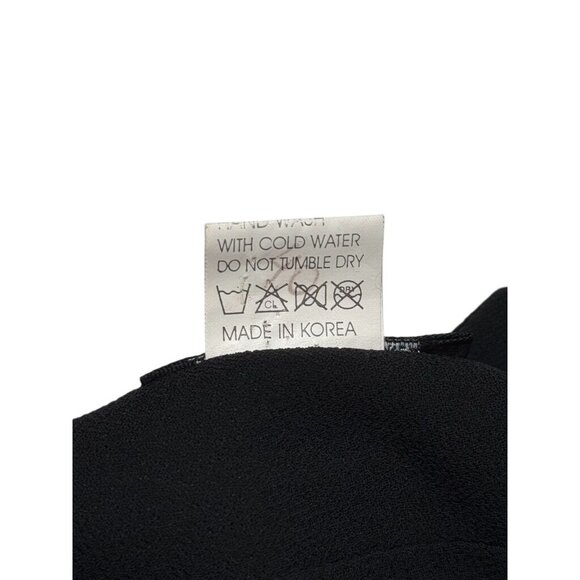 Modefia Womens Black Wide-Leg Pants With Sheer Side Panels Size Made In Korea Ra - Picture 5 of 7